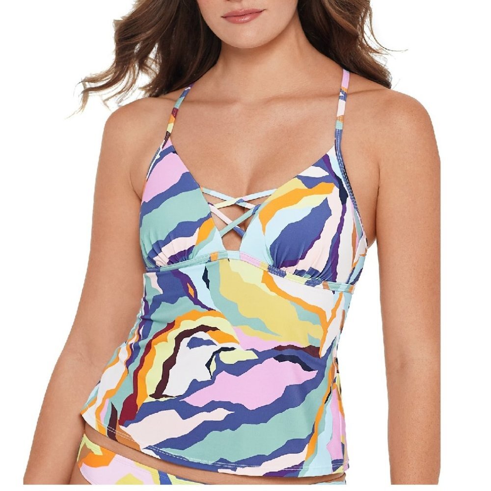 2/$40 Salt+Cove Juniors' Zebra-Print Swim Top